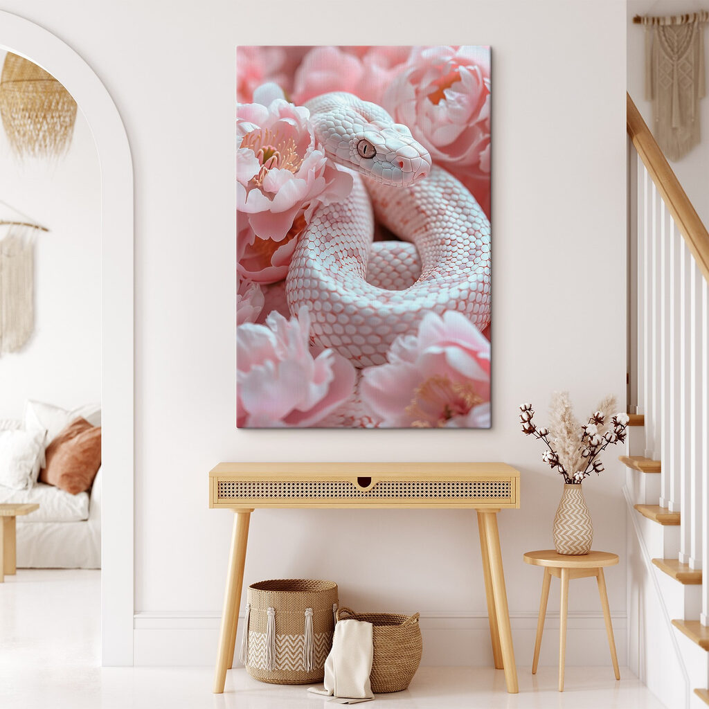 Slangenblik tussen roze rozen — interieur 3