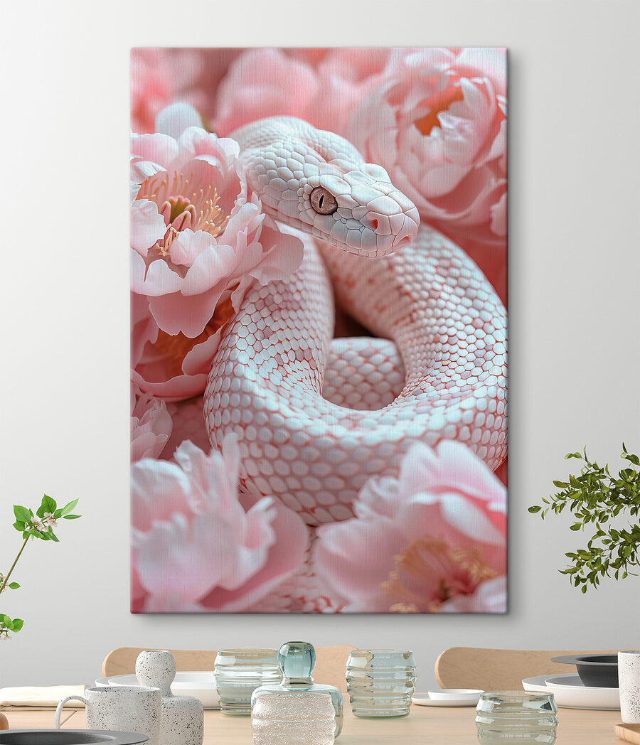 Slangenblik tussen roze rozen — interieur 1