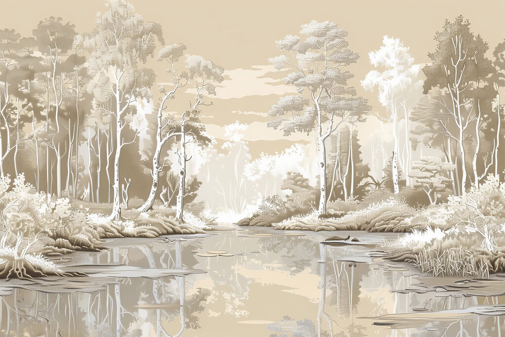 Een rivier in roomwit — volledig ontwerp