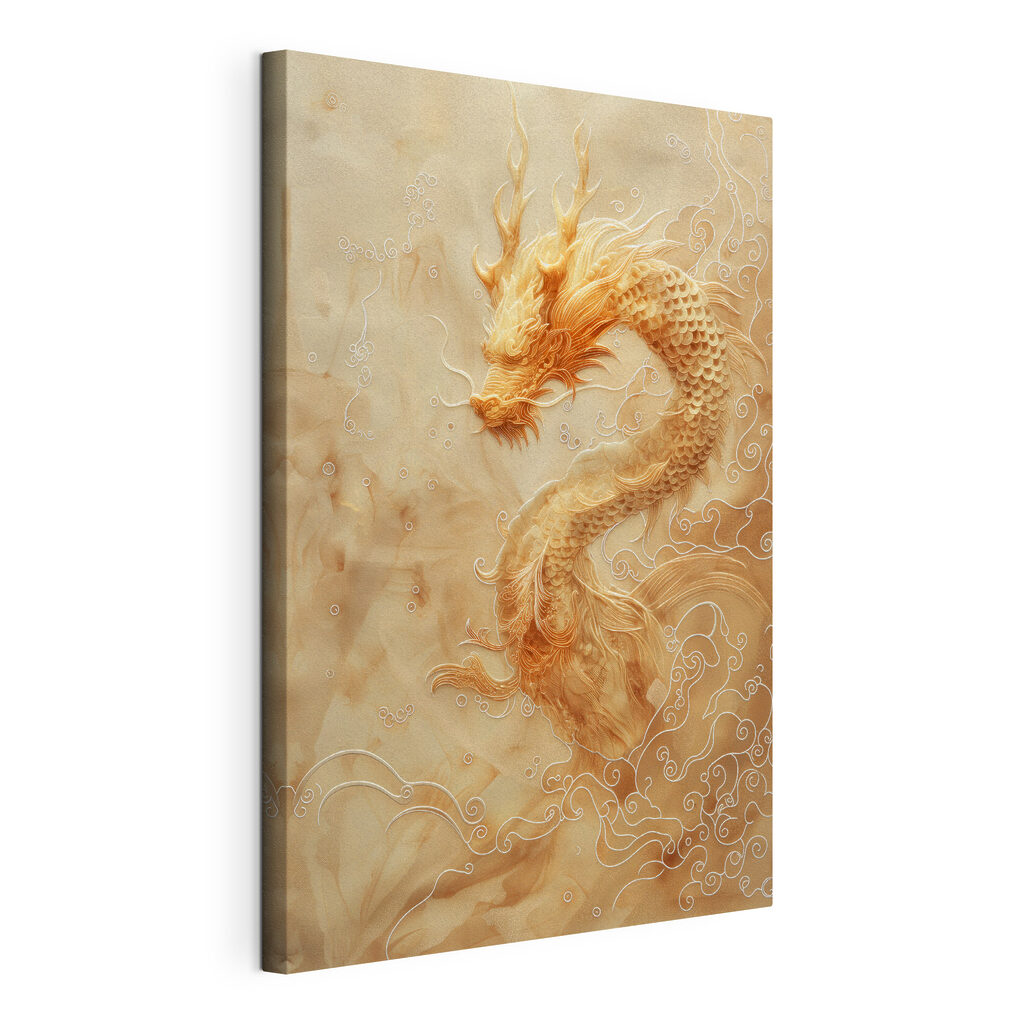 Draak in gouden wolken — productweergave