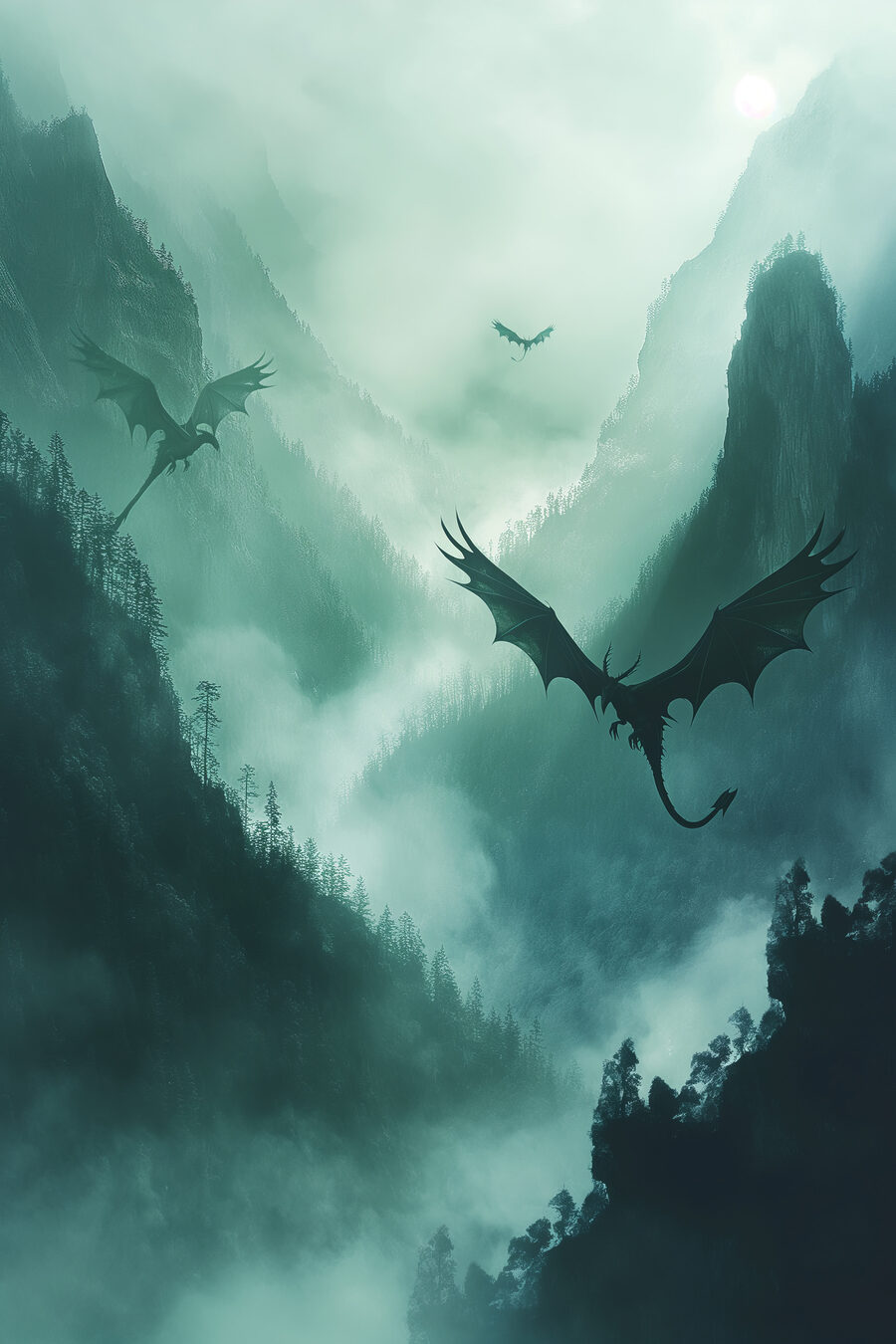 Draken in de mist — volledig ontwerp