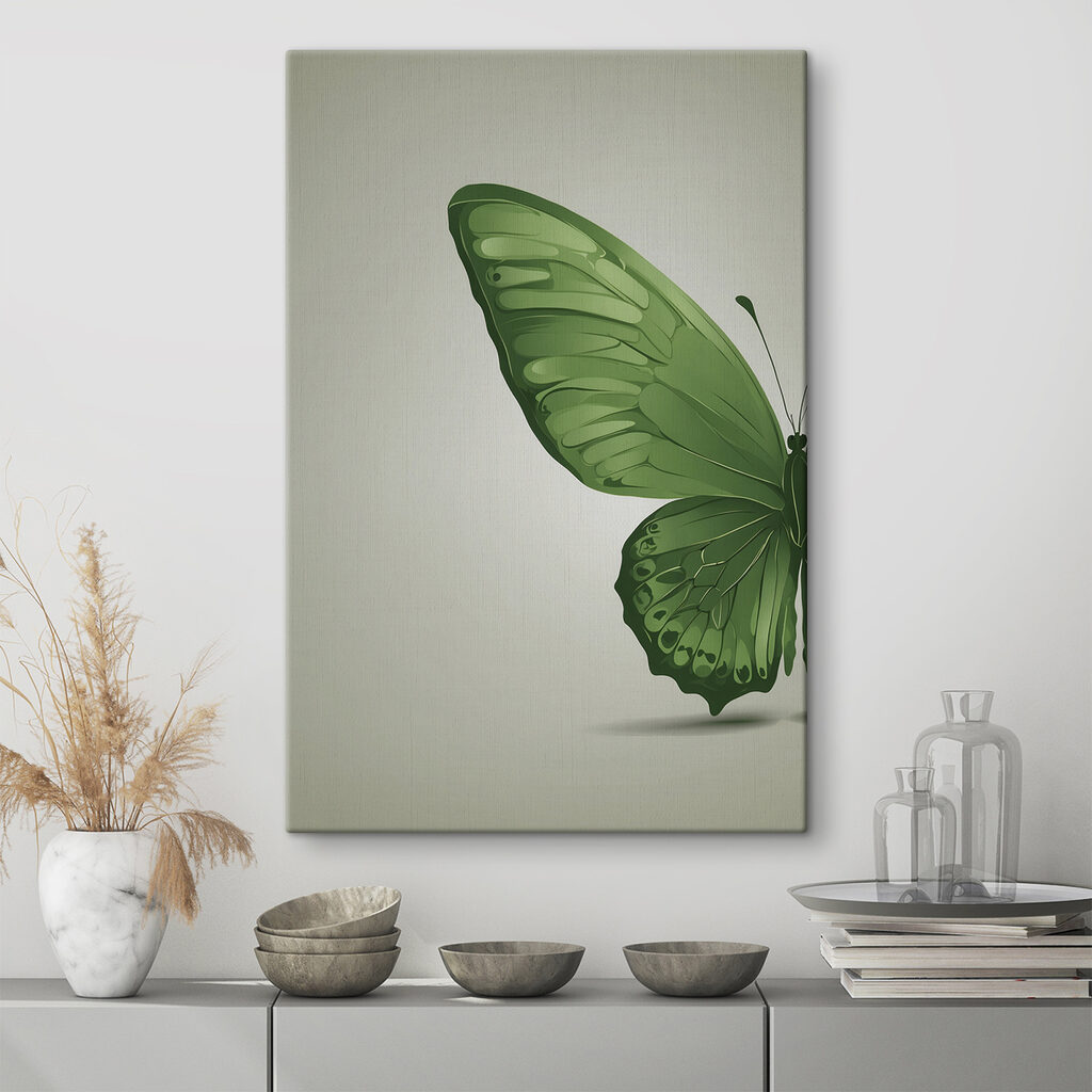 Groene vleugel tegen grijsgroen — interieur 1