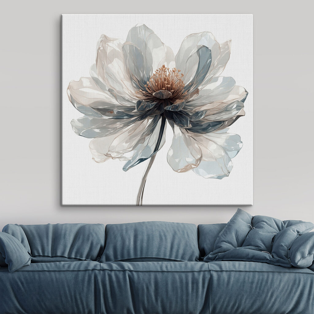 Bloemblaadjes in koele aquarel — interieur 2