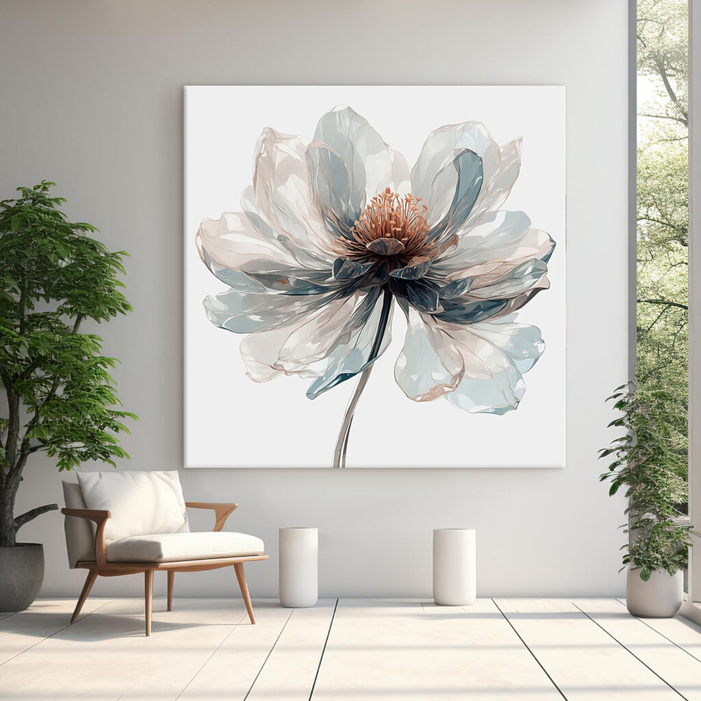 Bloemblaadjes in koele aquarel — interieur 1