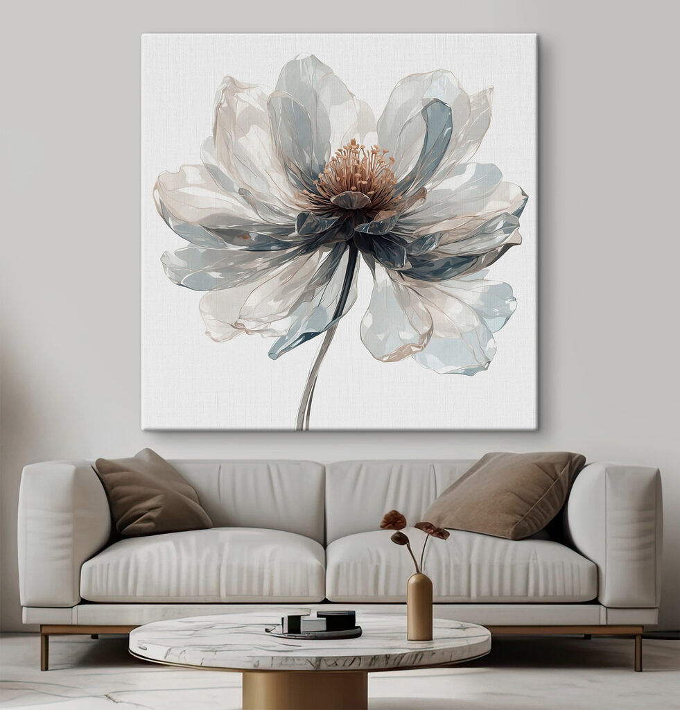 Bloemblaadjes in koele aquarel — interieur 3