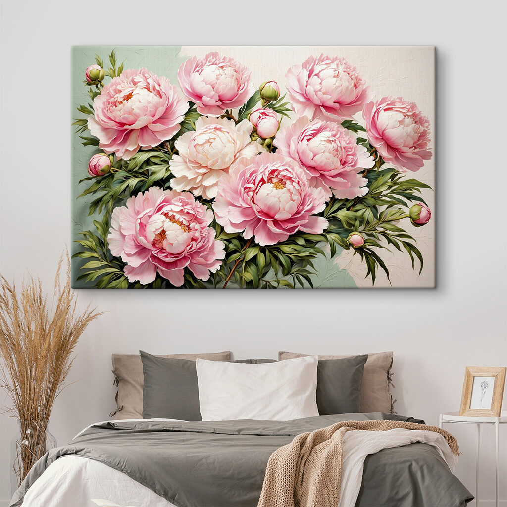 Pioenrozen met groene knoppen — interieur 2