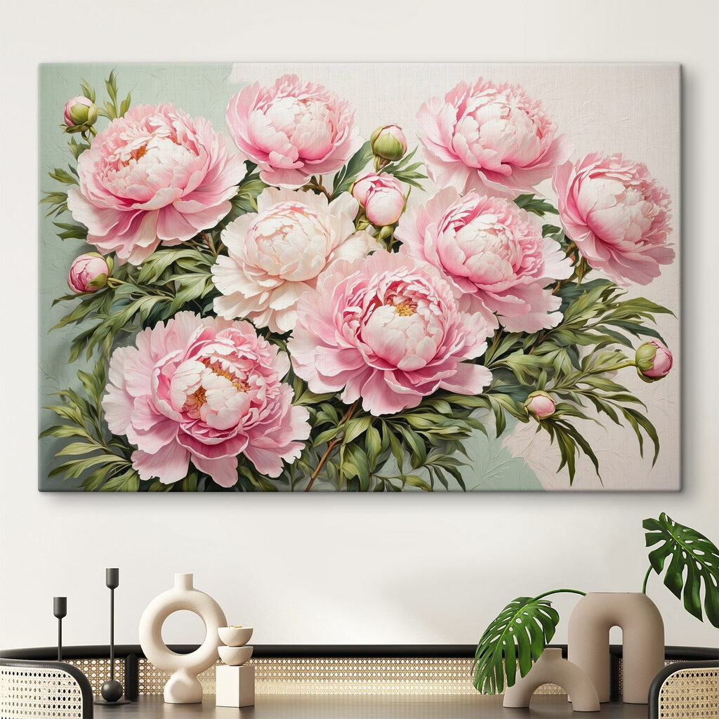Pioenrozen met groene knoppen — interieur 4
