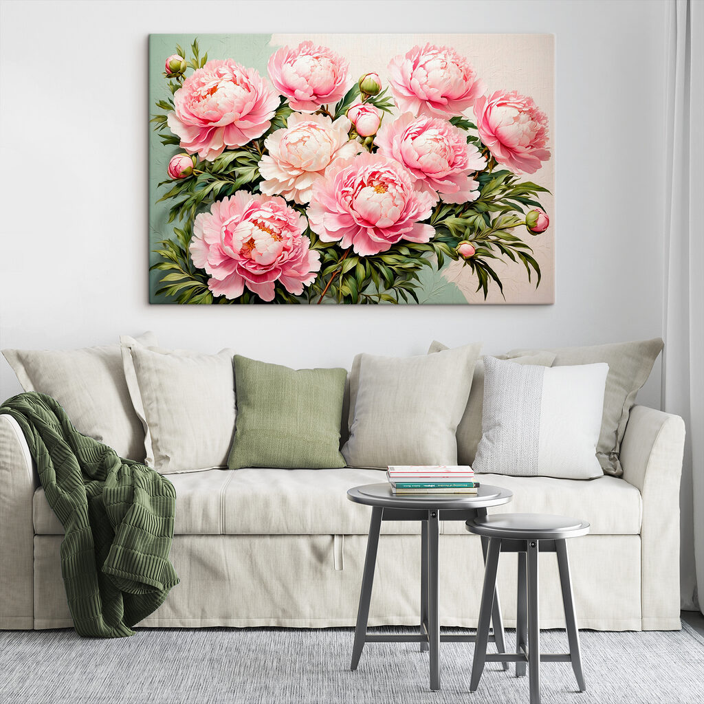 Pioenrozen met groene knoppen — interieur 3