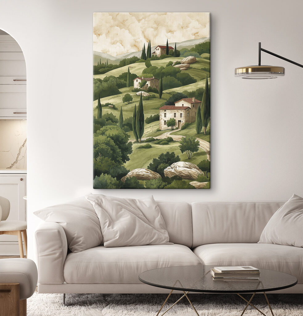 Landhuisjes tussen groene hellingen — interieur 2