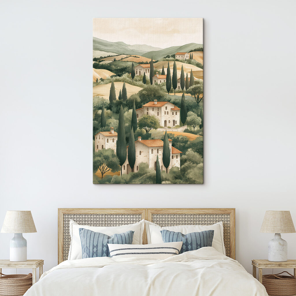 Witte huizen tussen cipressen — interieur 2