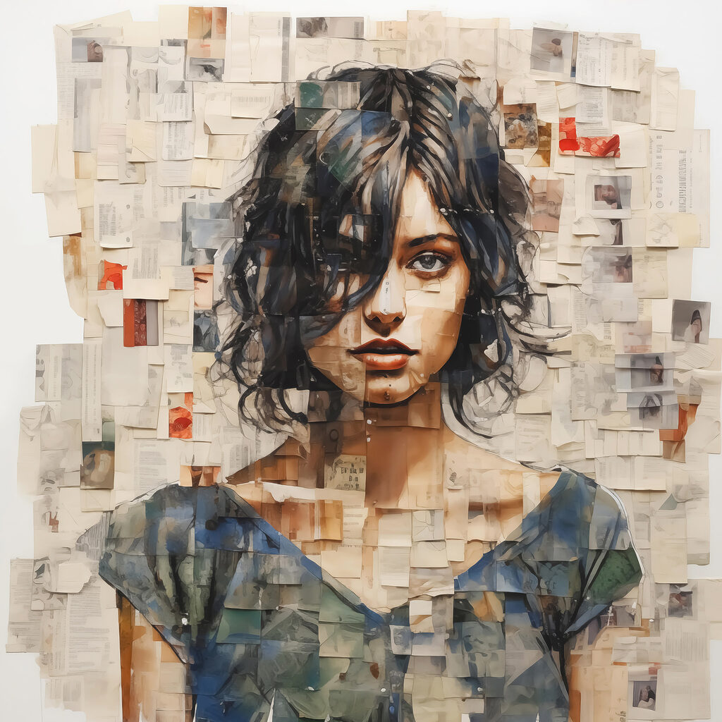 Portret in bleke fragmenten — volledig ontwerp