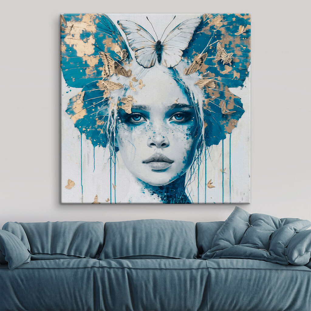 Vlinder boven blauwe ogen — interieur 1