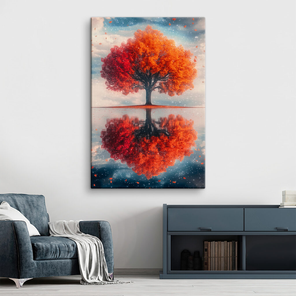 Een herfstboom verdubbelt zich — interieur 1