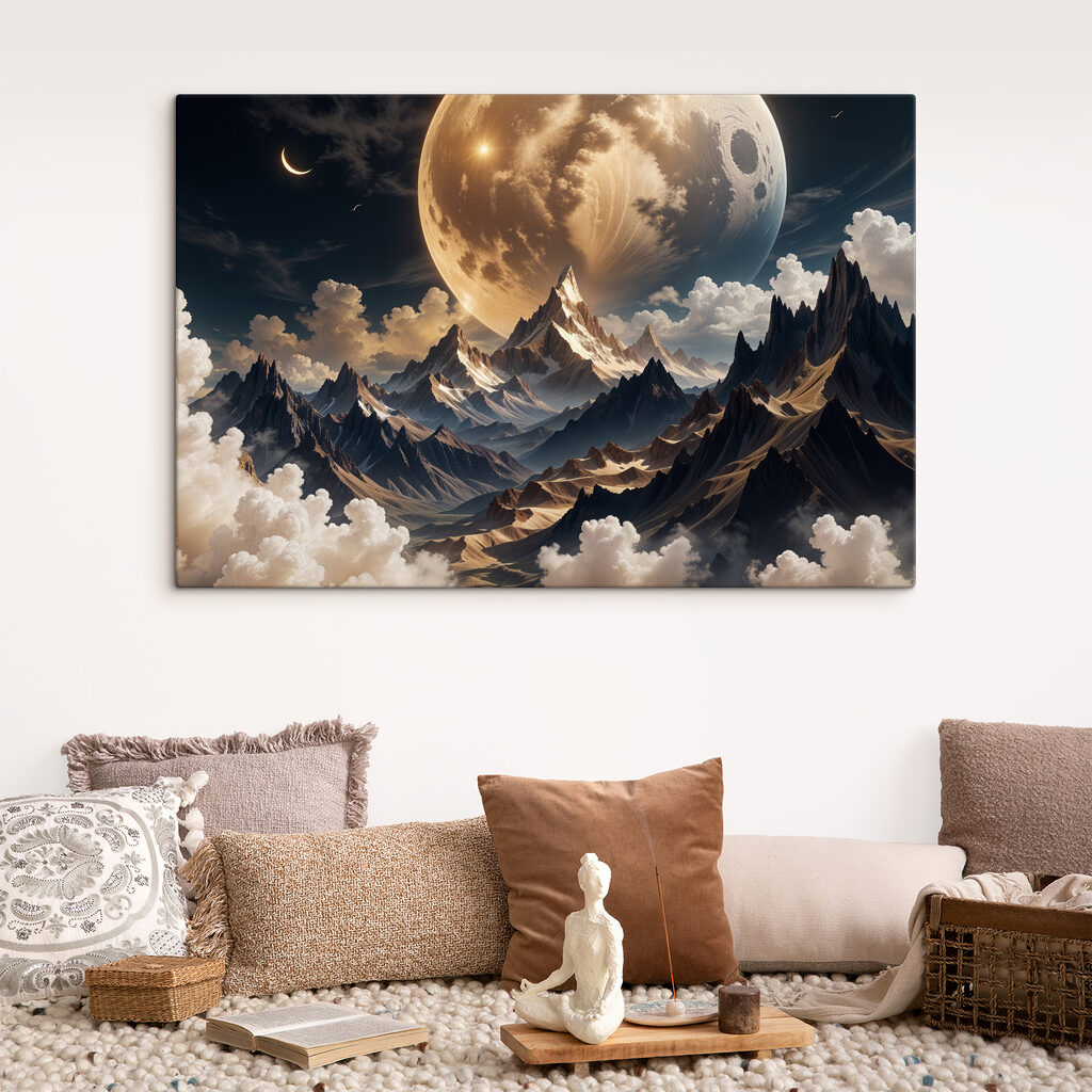 Maan boven donkere bergspitsen — interieur 1