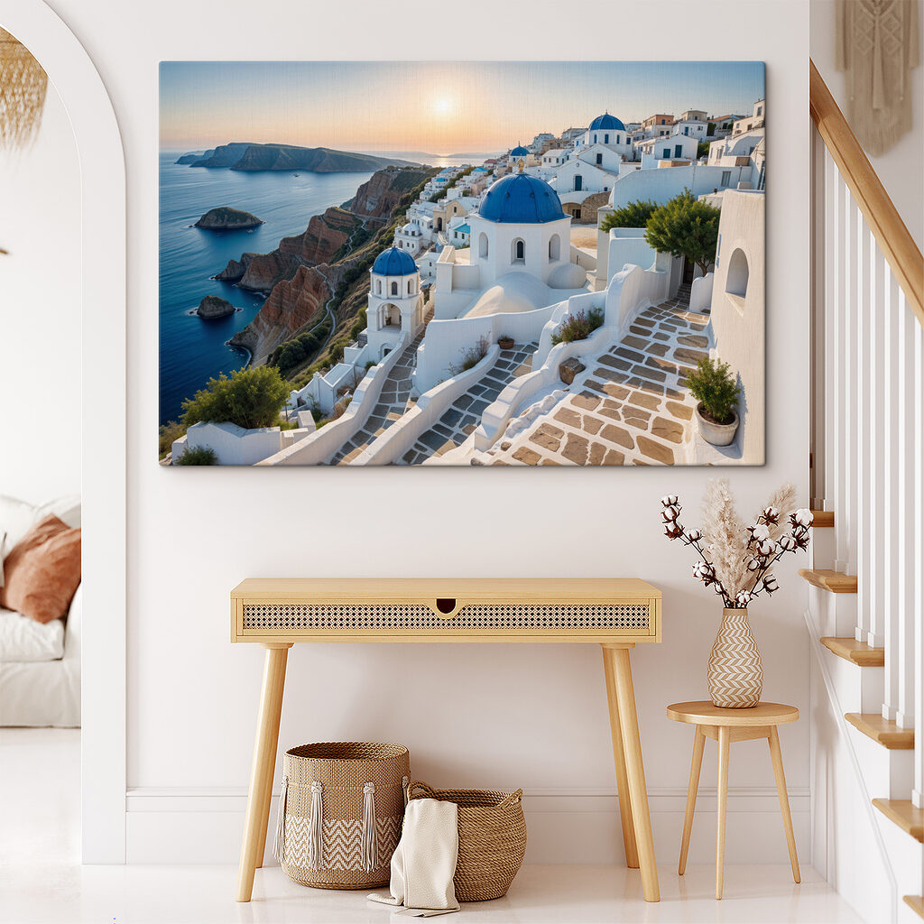 Blauwe koepels boven avondzee — interieur 1