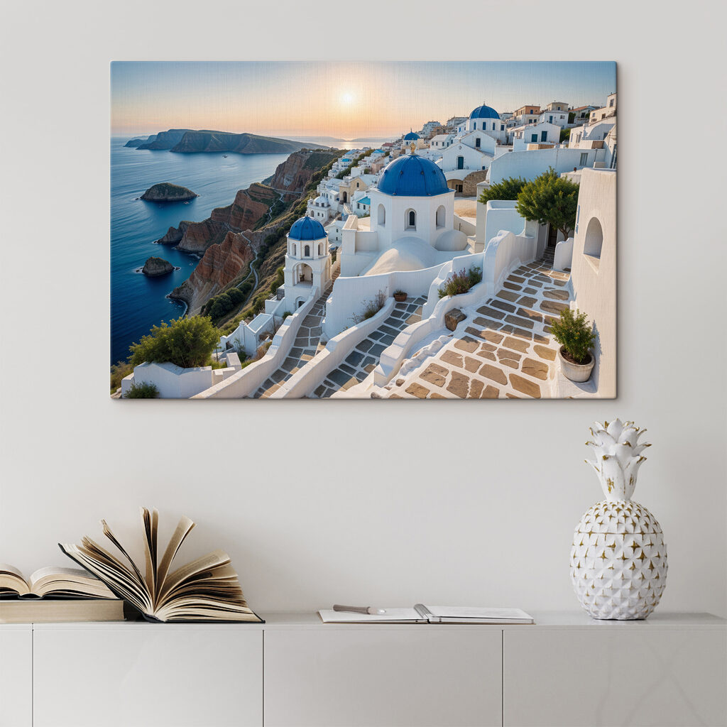 Blauwe koepels boven avondzee — interieur 2