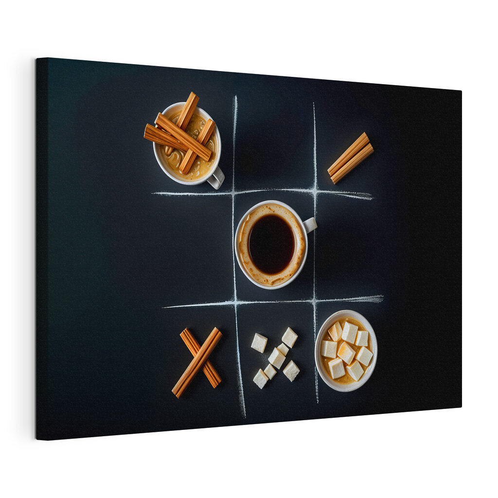 Koffie met een knipoog, gespannen canvas met doorlopende rand