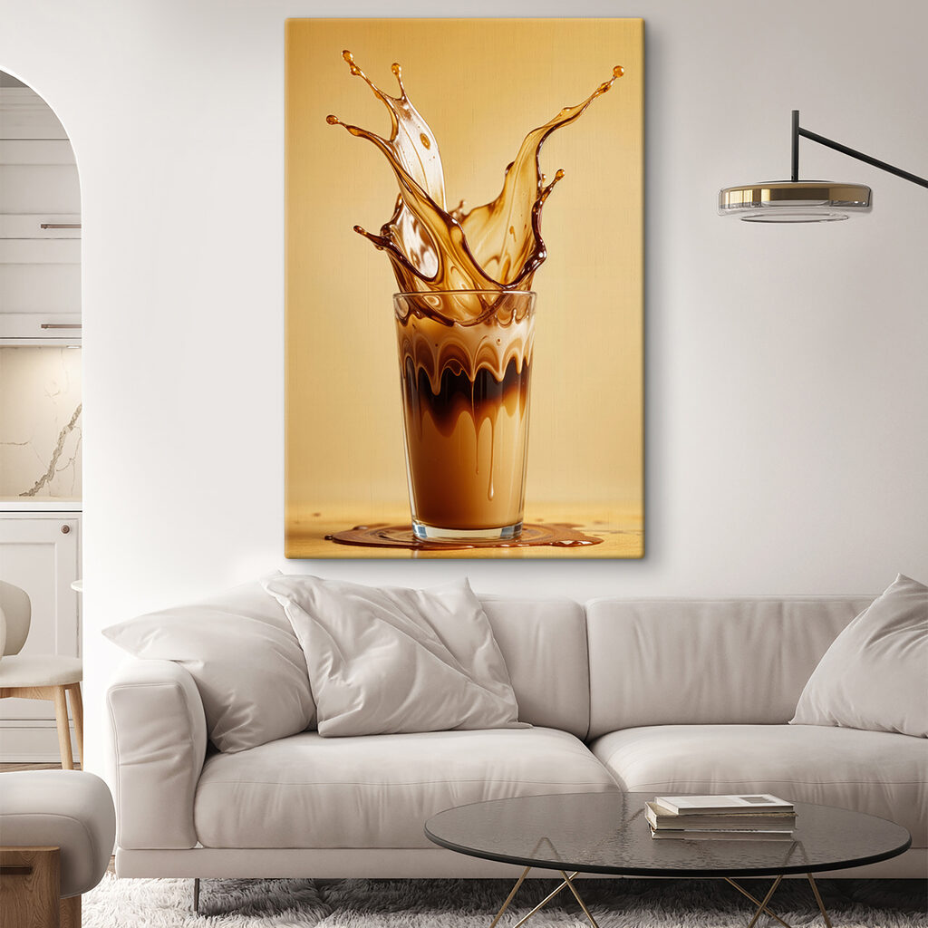 Een glas met koffiespatten — interieur 1