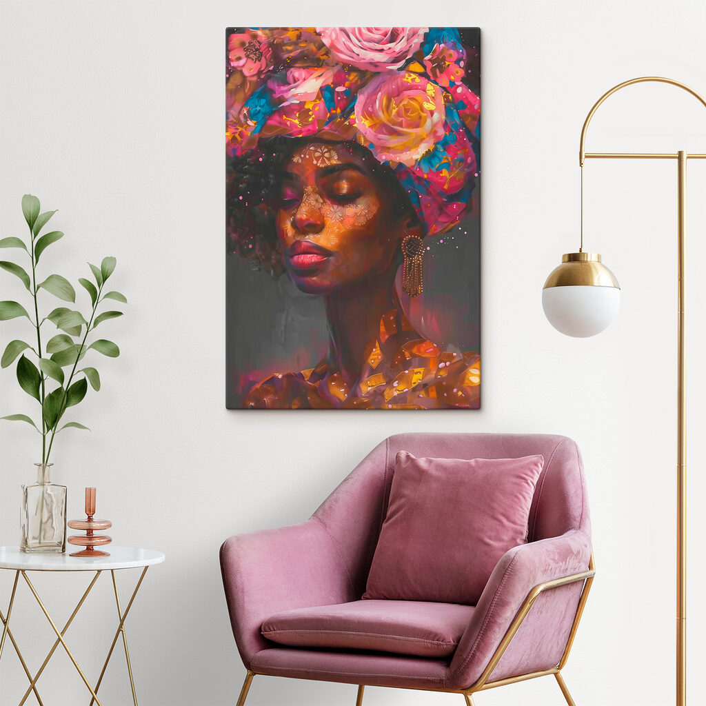 Haar bloemenkroon in avondkleur — interieur 2
