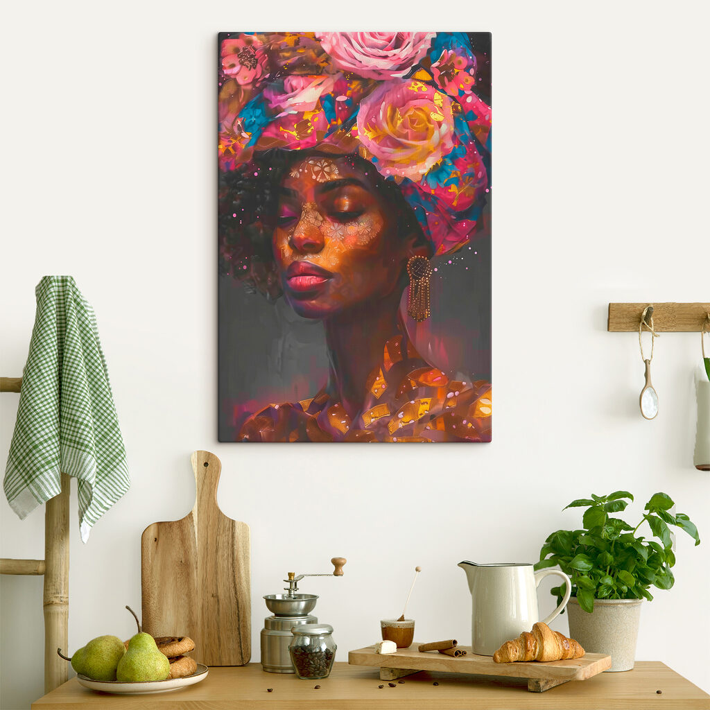 Haar bloemenkroon in avondkleur — interieur 1