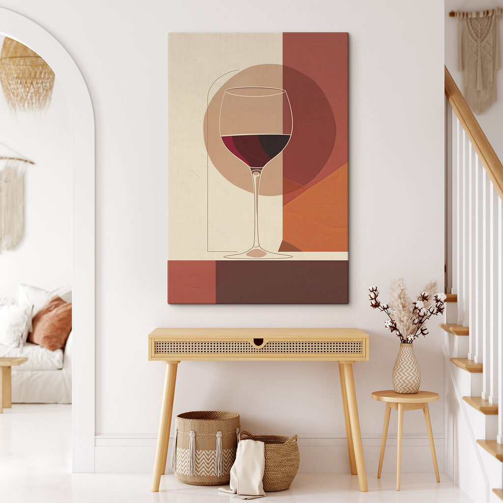 Een wijnglas in aardetinten — interieur 1