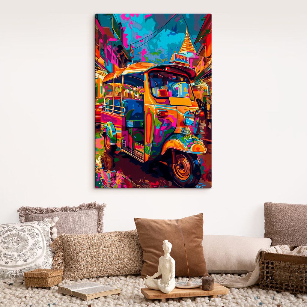 Tuktuk in felle straatkleuren — interieur 1