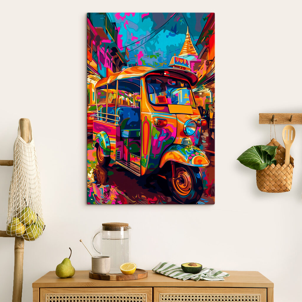 Tuktuk in felle straatkleuren — interieur 2