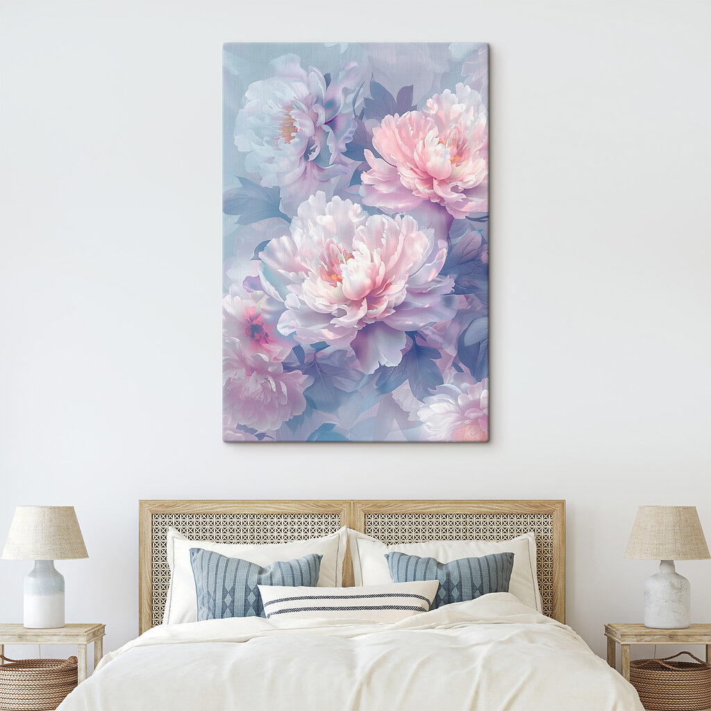 Lila pioenrozen in nevel — interieur 1