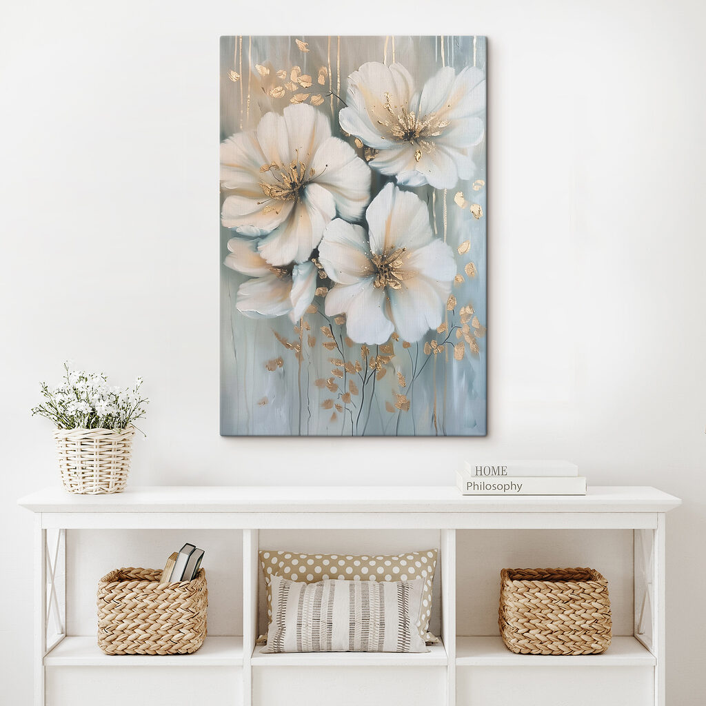 Bloemen tussen blauwe banen — interieur 1