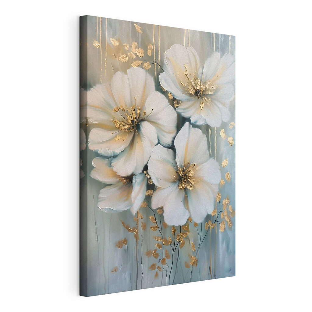 Bloemen tussen blauwe banen — productweergave