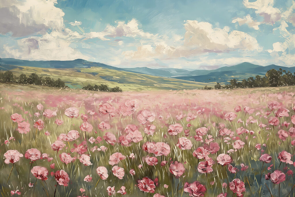 Een veld vol roze — volledig ontwerp
