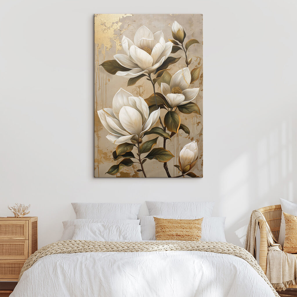 Magnoliatak op warm beige — interieur 1