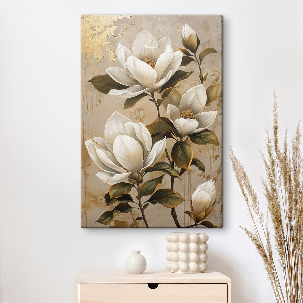 Magnoliatak op warm beige — interieur 2