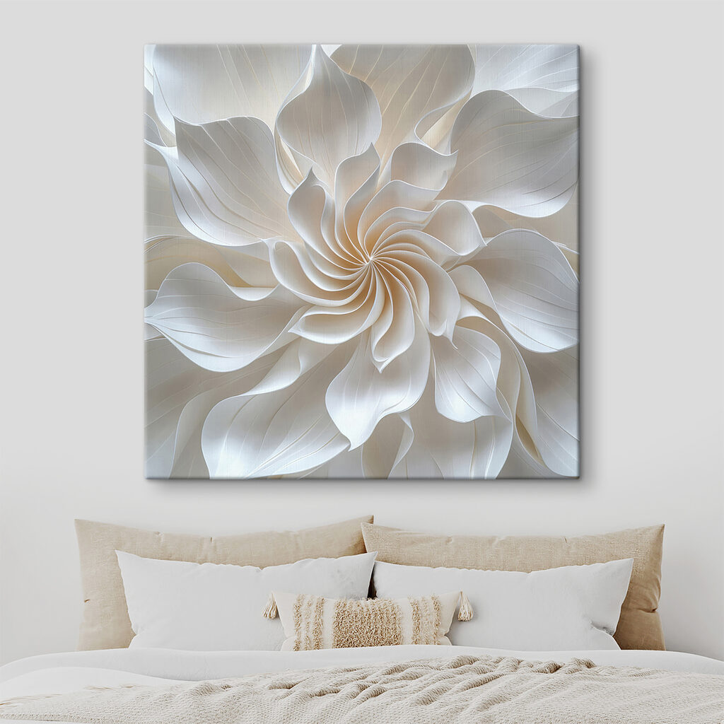 Een witte bloemenspiraal — interieur 1