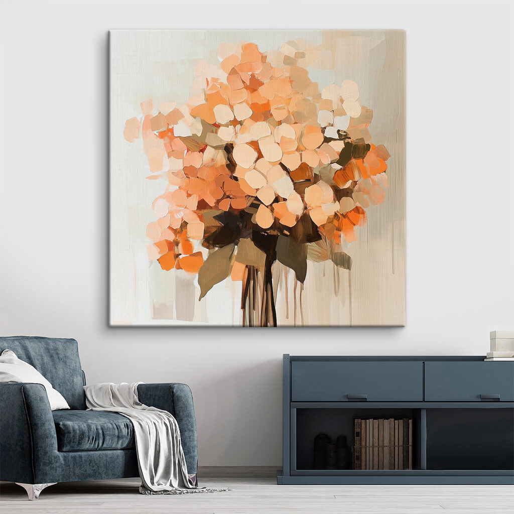Boeket in zachte perziktinten — interieur 2