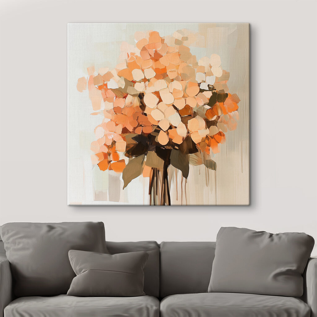 Boeket in zachte perziktinten — interieur 1