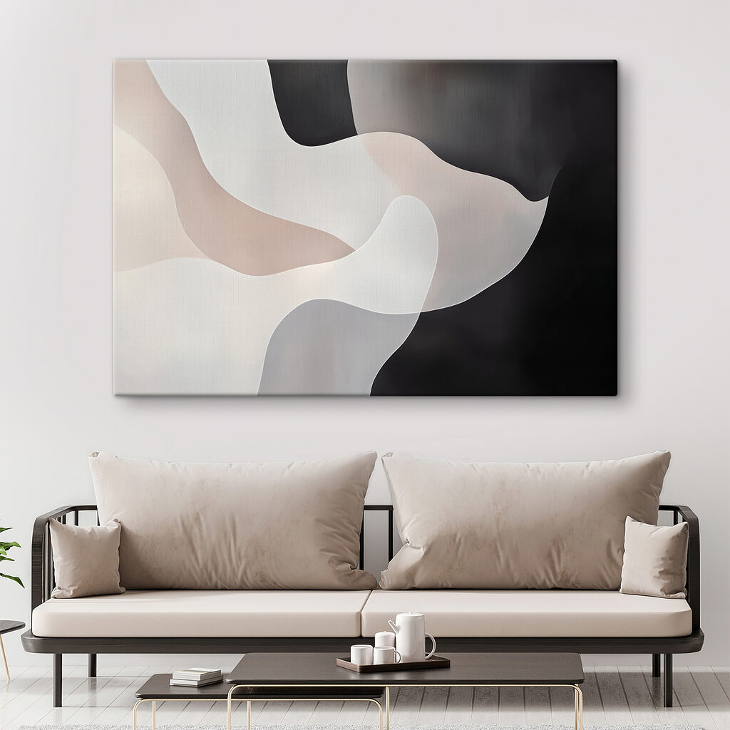 Zwartwit in zachte rondingen — interieur 1