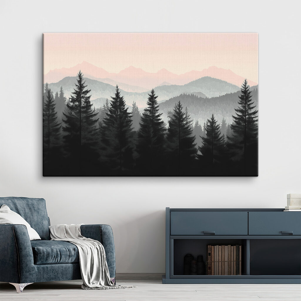 Dennen voor roze horizon — interieur 1