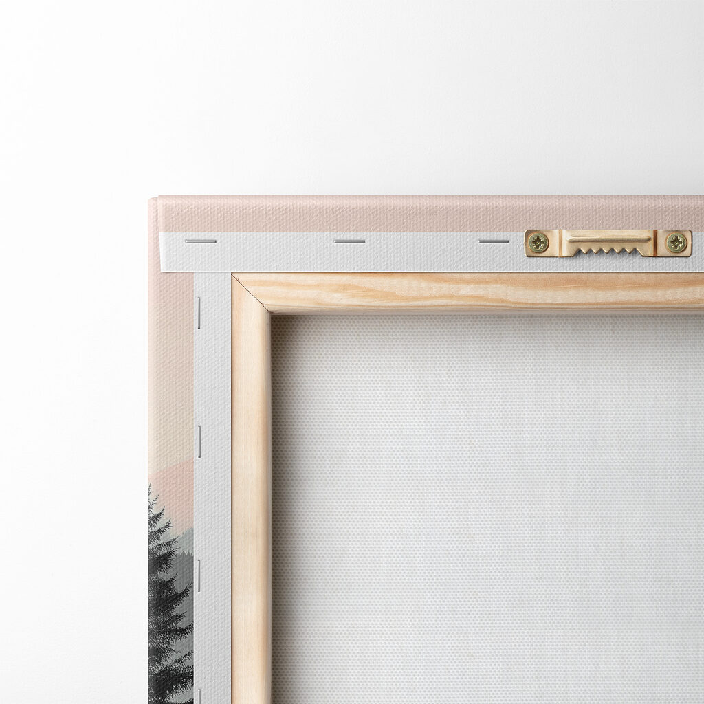 Dennen voor roze horizon — achterkant
