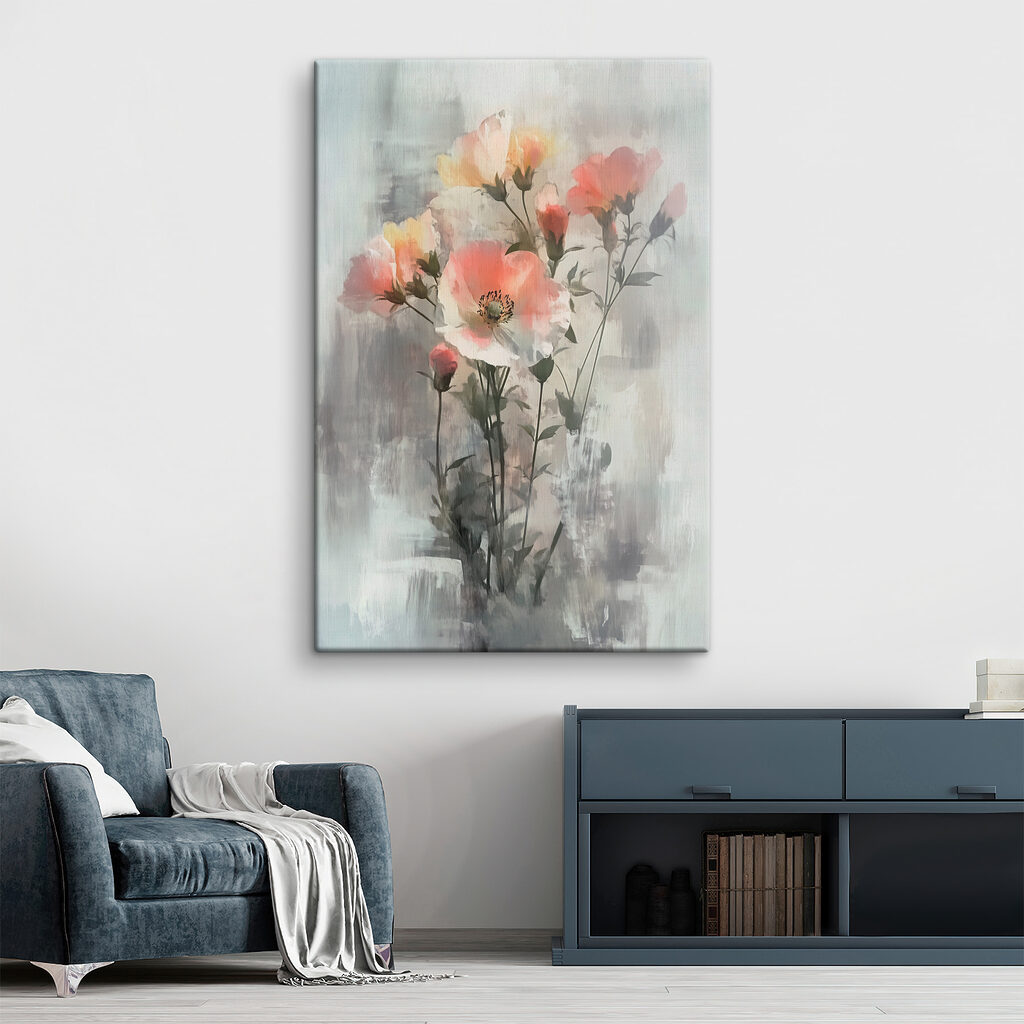 Klaprozen achter bleke verf — interieur 2