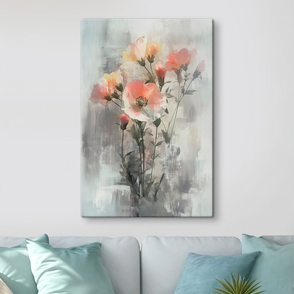 Klaprozen achter bleke verf — interieur 3