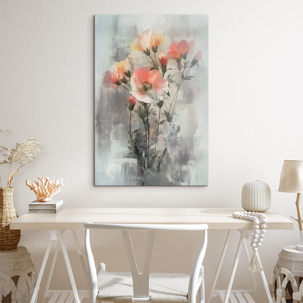 Klaprozen achter bleke verf — interieur 1