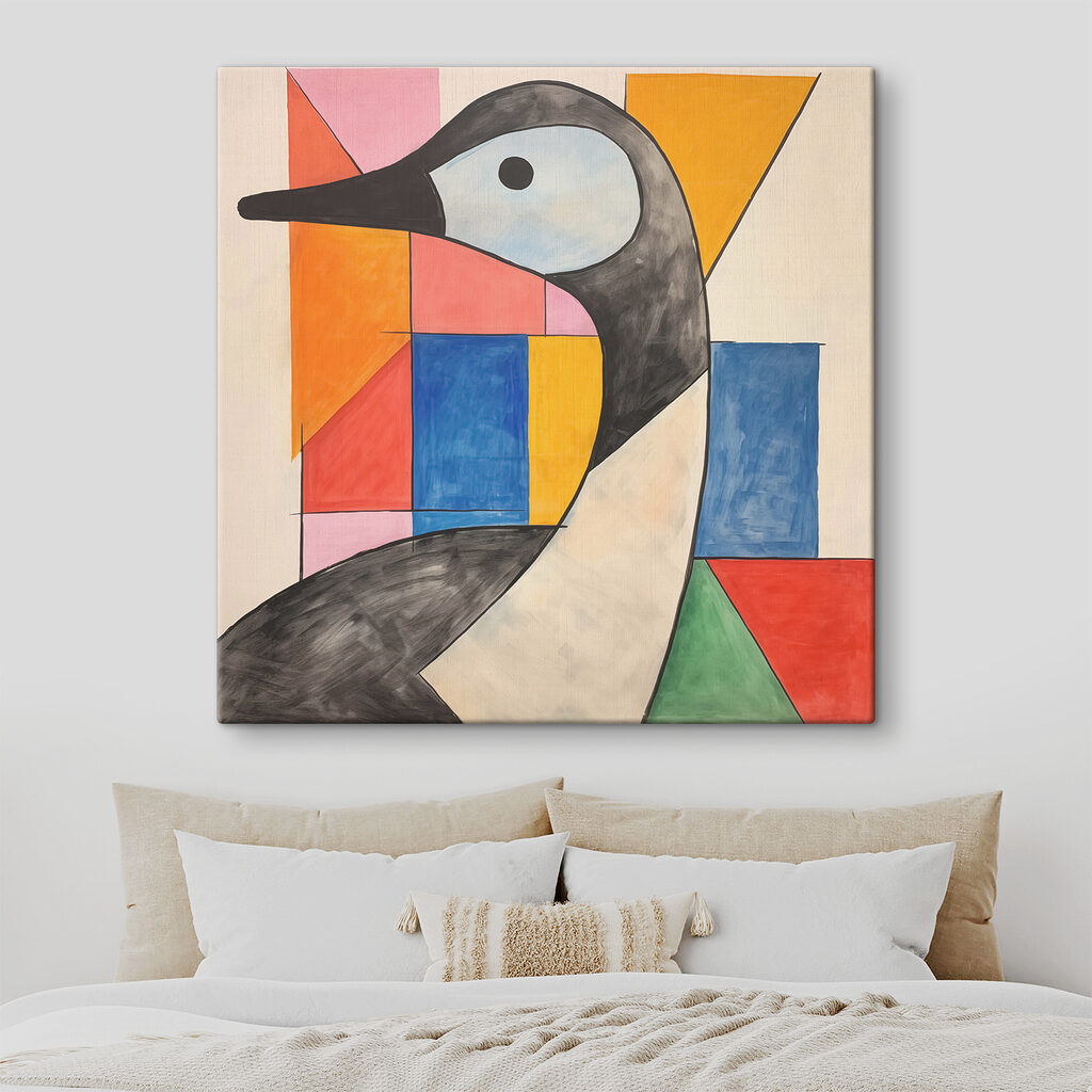 Een vogel tussen kleurvierkanten — interieur 1