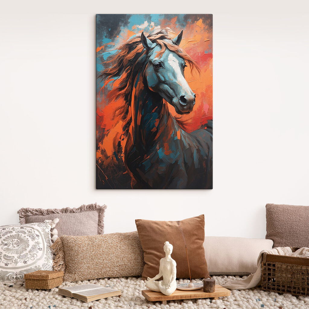 Paardenmanen in warme verfstreken — interieur 3