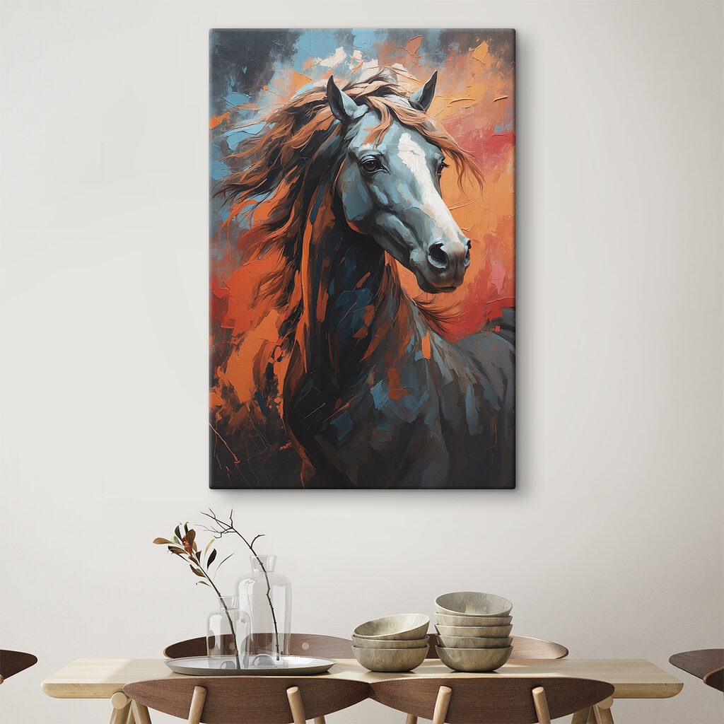 Paardenmanen in warme verfstreken — interieur 1