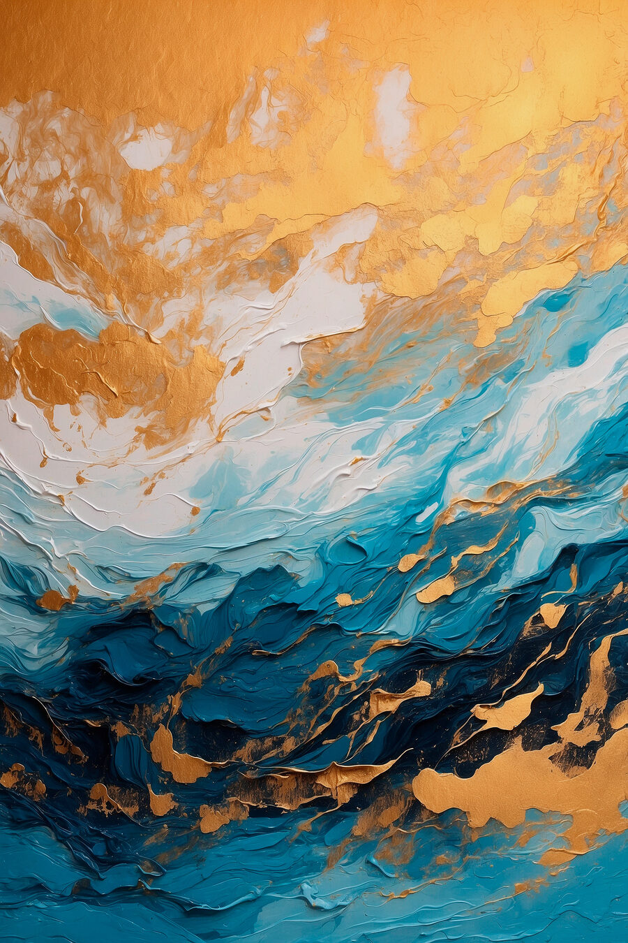 Gouden wolken, blauwe bergkammen — volledig ontwerp