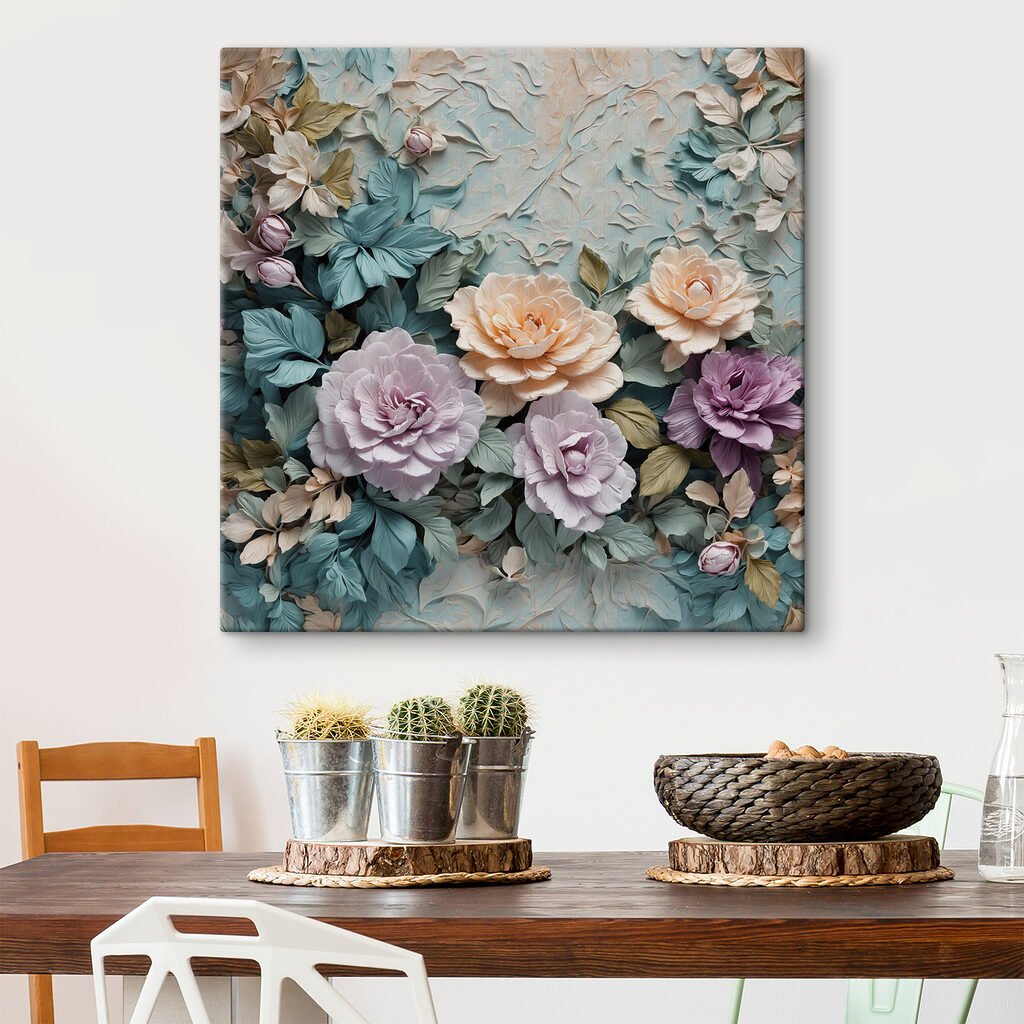 Pastelbloemen tussen koele bladeren — interieur 2
