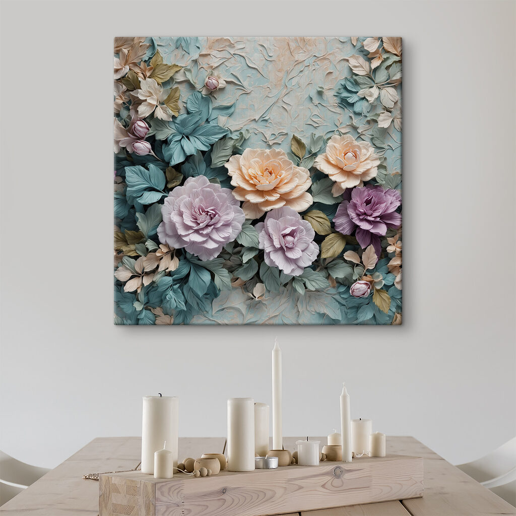 Pastelbloemen tussen koele bladeren — interieur 3