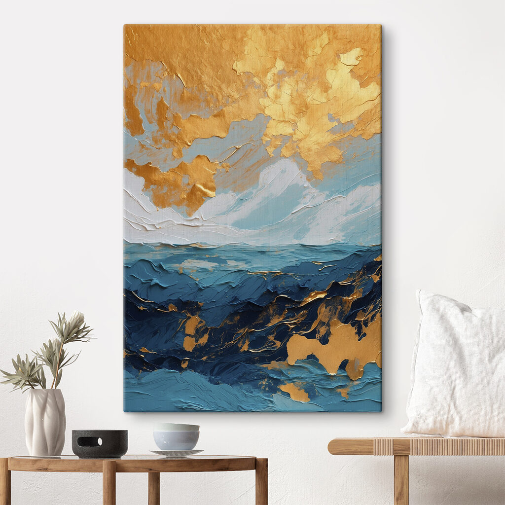 Goudkleurige lucht boven diepblauw — interieur 1