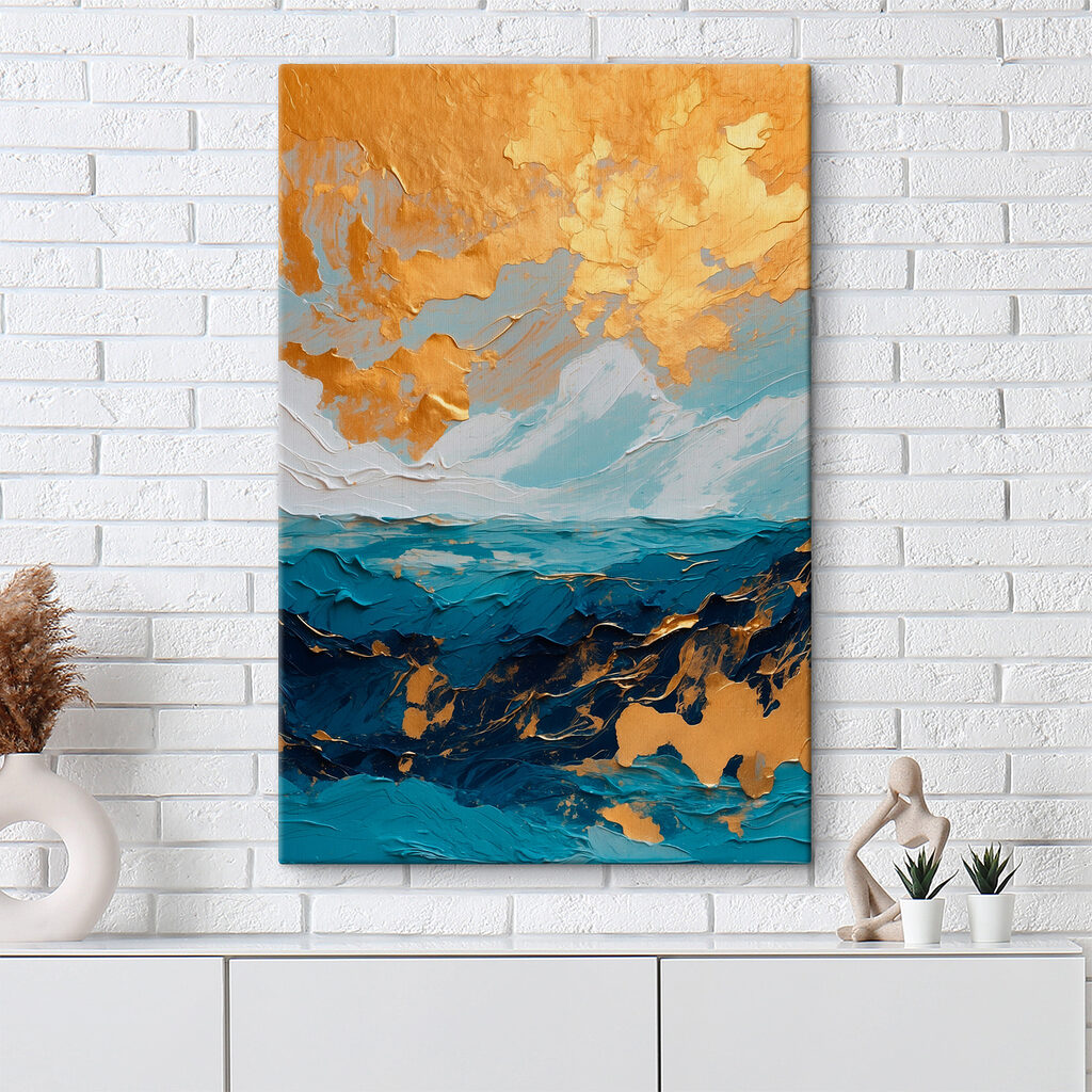 Goudkleurige lucht boven diepblauw — interieur 3